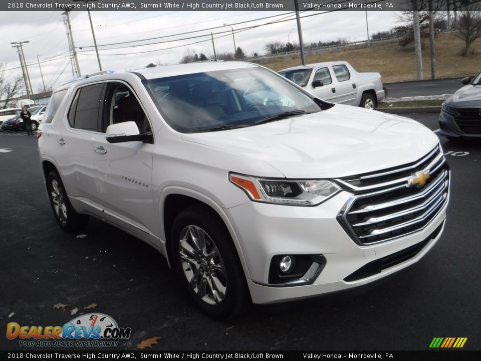 2018 Chevrolet Traverse High Country AWD Summit White / High Country Jet Black/Loft Brown Photo #7