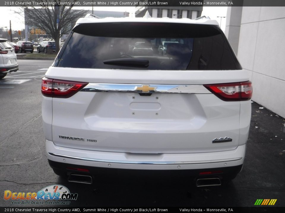 2018 Chevrolet Traverse High Country AWD Summit White / High Country Jet Black/Loft Brown Photo #8