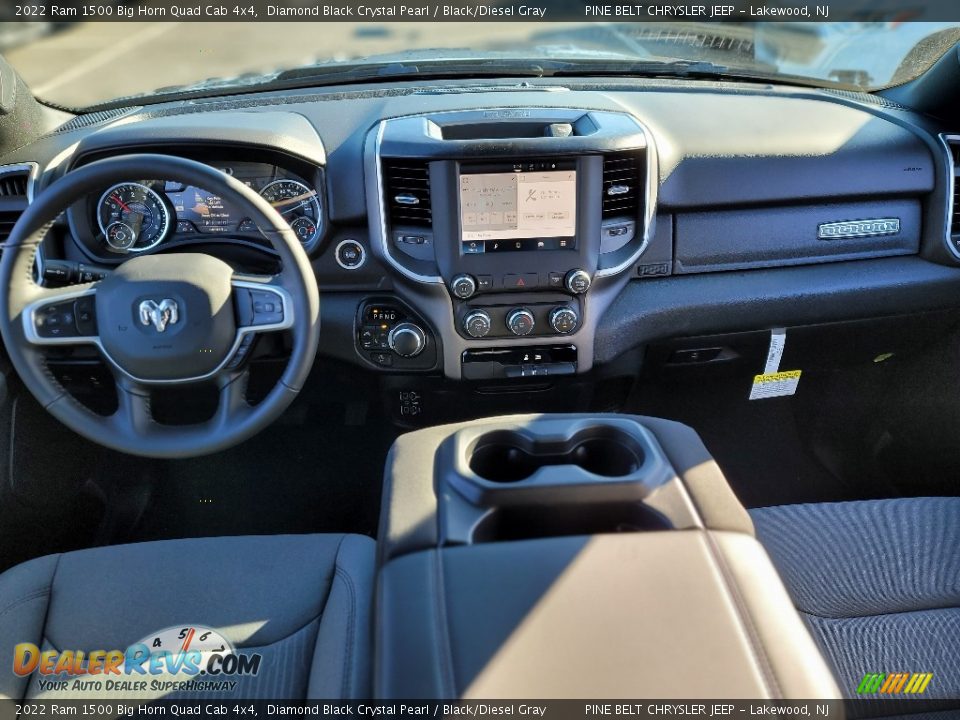 2022 Ram 1500 Big Horn Quad Cab 4x4 Diamond Black Crystal Pearl / Black/Diesel Gray Photo #12
