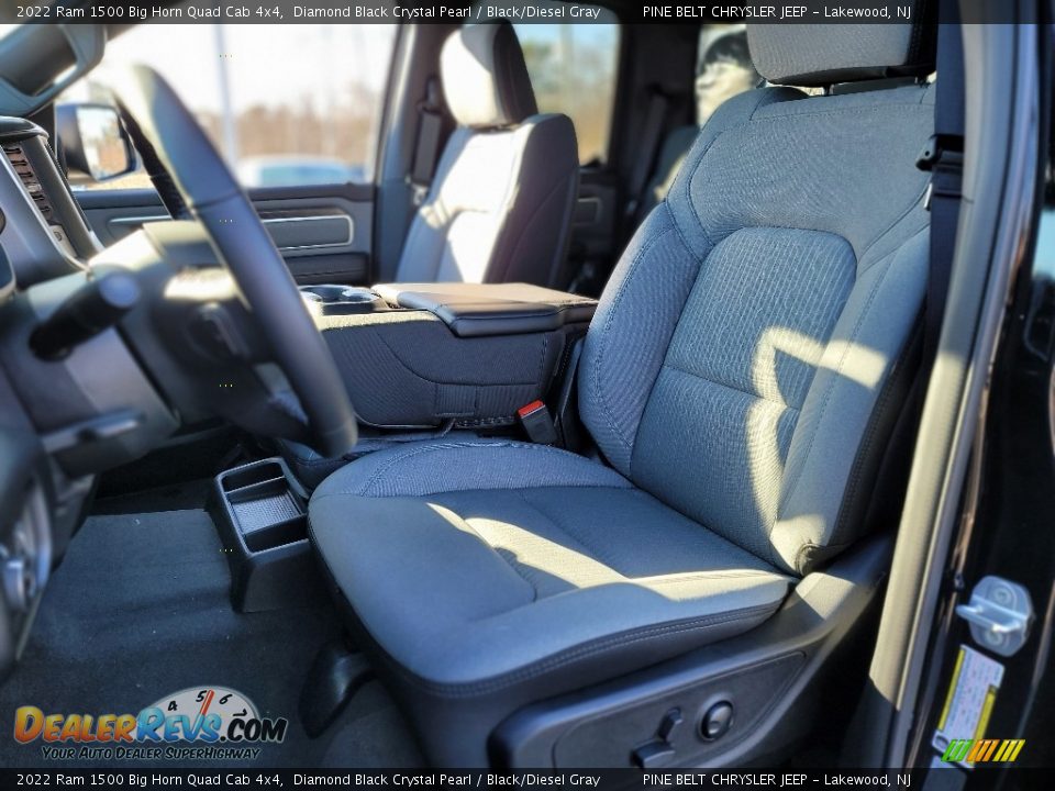 2022 Ram 1500 Big Horn Quad Cab 4x4 Diamond Black Crystal Pearl / Black/Diesel Gray Photo #13