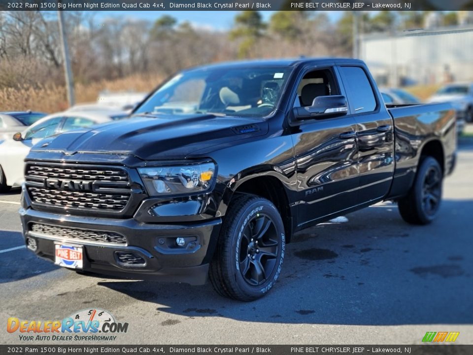 2022 Ram 1500 Big Horn Night Edition Quad Cab 4x4 Diamond Black Crystal Pearl / Black Photo #1