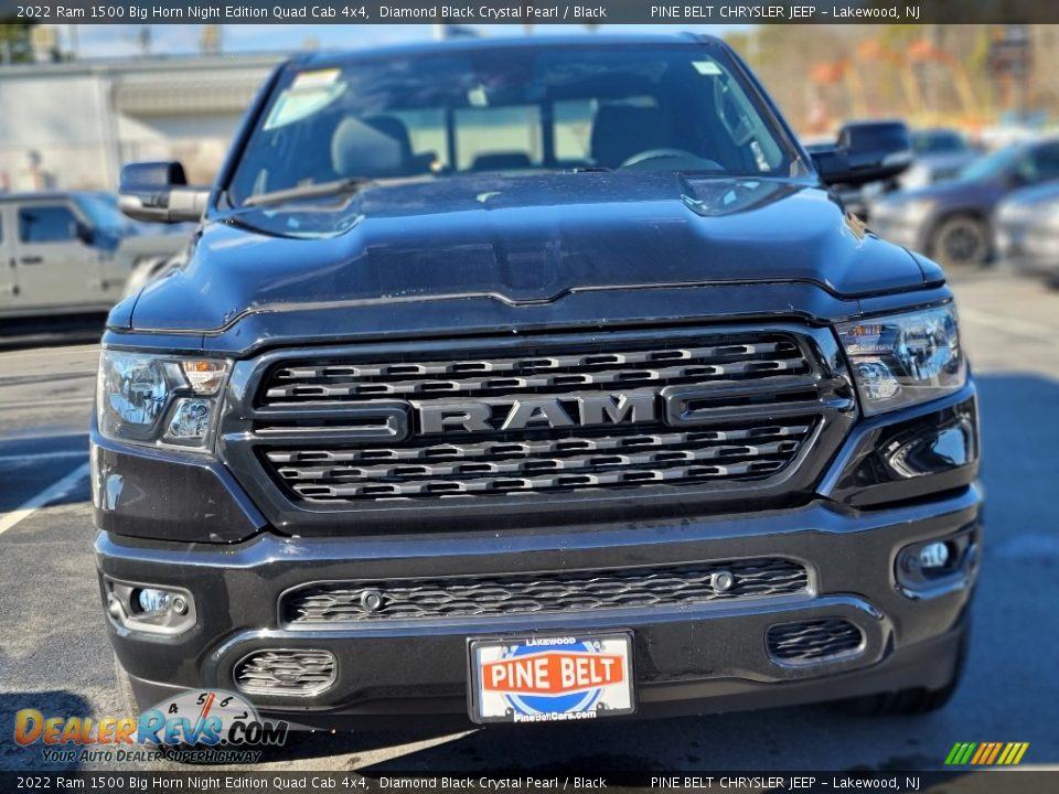 2022 Ram 1500 Big Horn Night Edition Quad Cab 4x4 Diamond Black Crystal Pearl / Black Photo #2