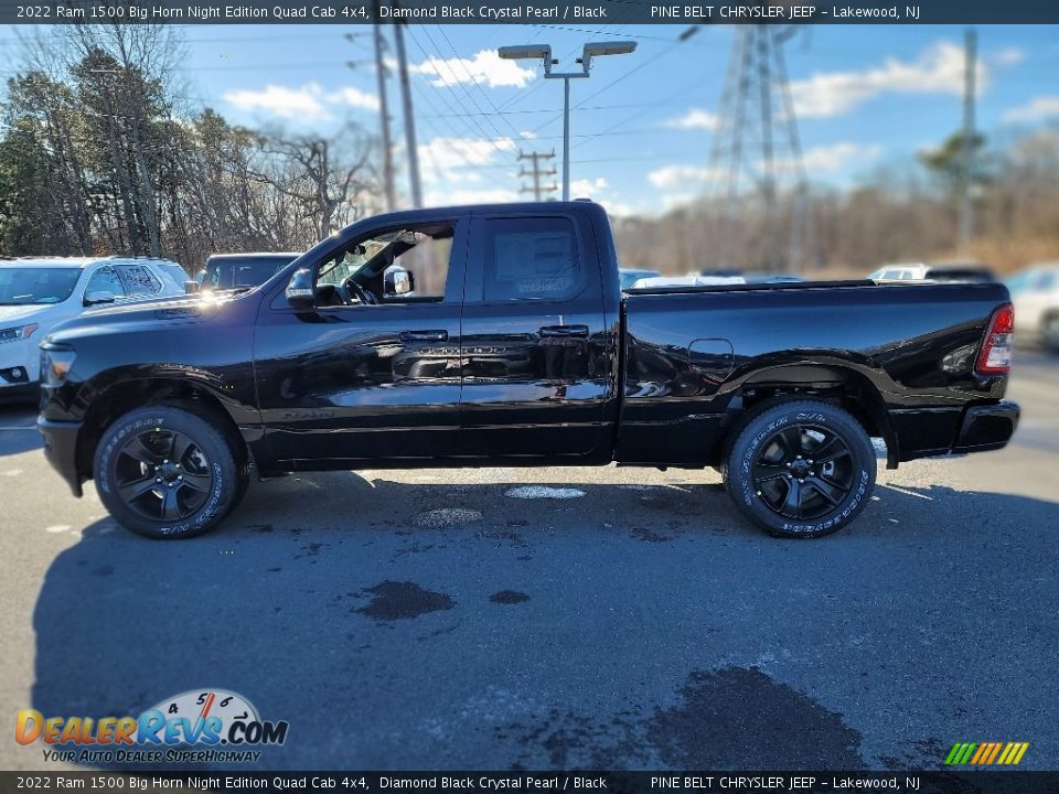 2022 Ram 1500 Big Horn Night Edition Quad Cab 4x4 Diamond Black Crystal Pearl / Black Photo #3