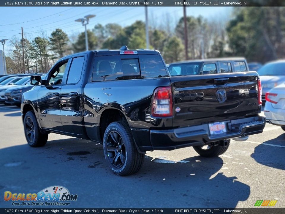 2022 Ram 1500 Big Horn Night Edition Quad Cab 4x4 Diamond Black Crystal Pearl / Black Photo #4