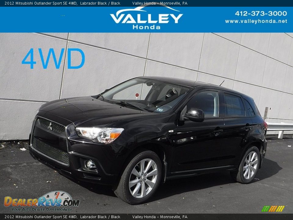 2012 Mitsubishi Outlander Sport SE 4WD Labrador Black / Black Photo #1