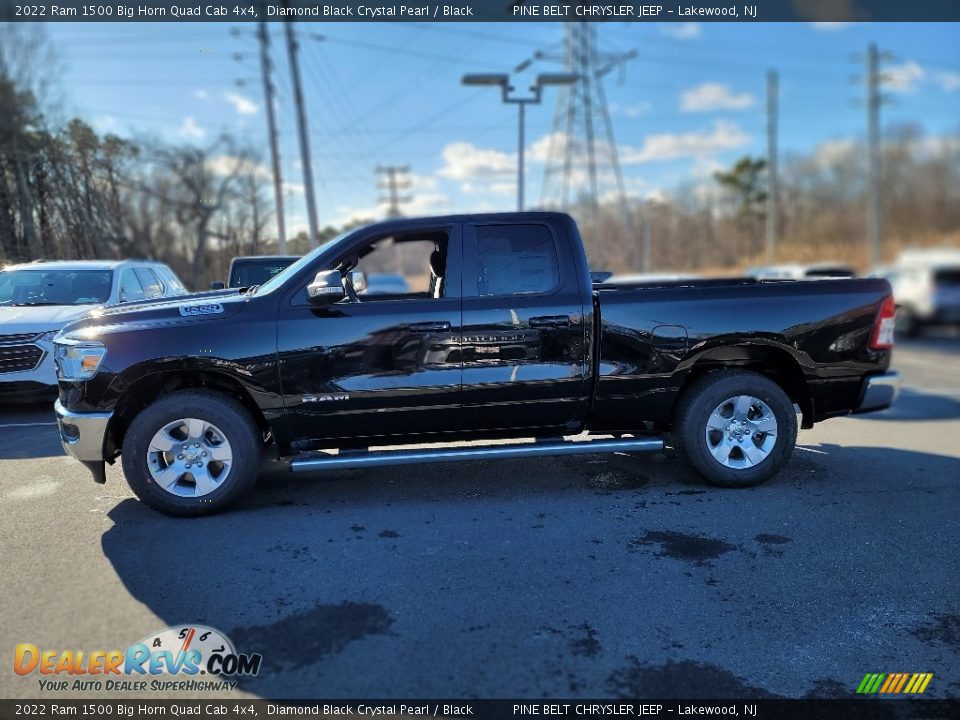 2022 Ram 1500 Big Horn Quad Cab 4x4 Diamond Black Crystal Pearl / Black Photo #3