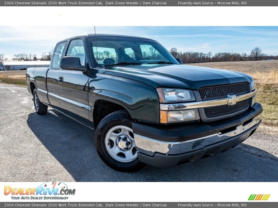 2004 Chevrolet Silverado 1500 Work Truck Extended Cab Dark Green Metallic / Dark Charcoal Photo #1