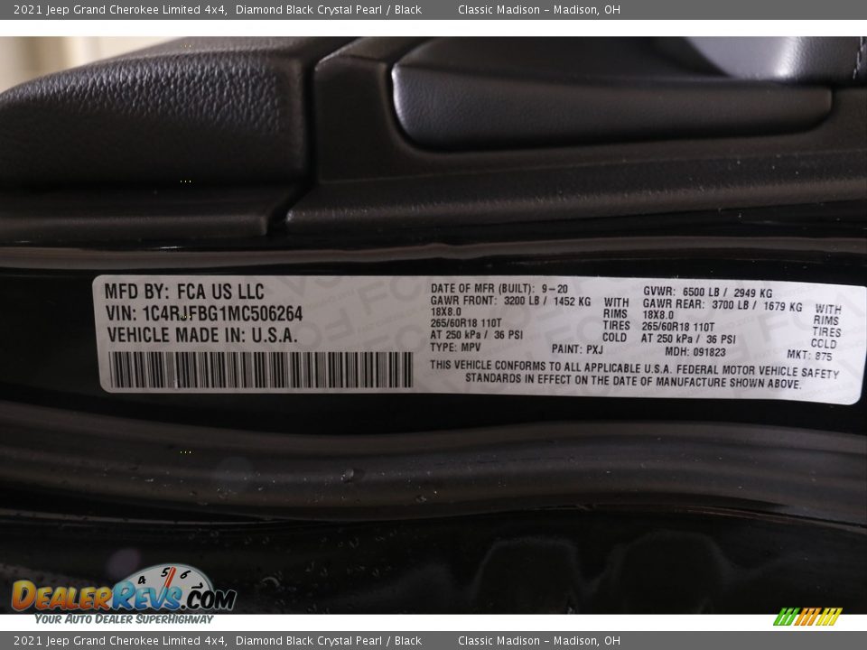 2021 Jeep Grand Cherokee Limited 4x4 Diamond Black Crystal Pearl / Black Photo #21