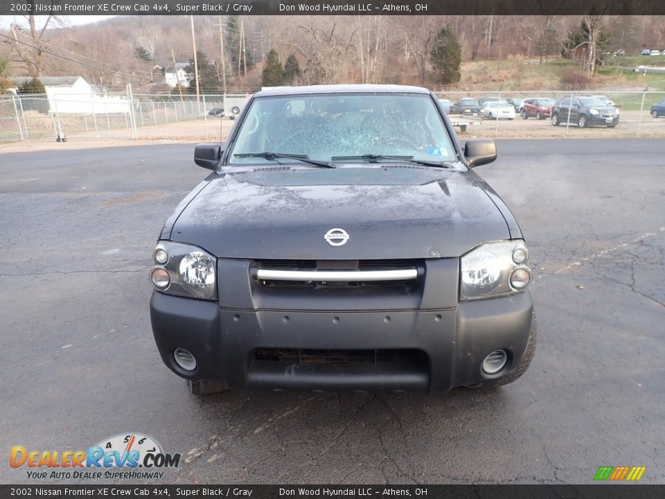 2002 Nissan Frontier XE Crew Cab 4x4 Super Black / Gray Photo #3