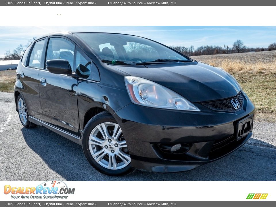 2009 Honda Fit Sport Crystal Black Pearl / Sport Black Photo #1