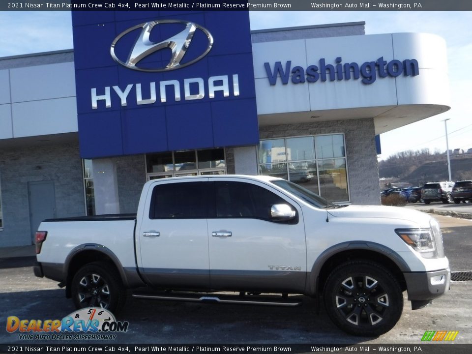 2021 Nissan Titan Platinum Crew Cab 4x4 Pearl White Metallic / Platinum Reserve Premium Brown Photo #2