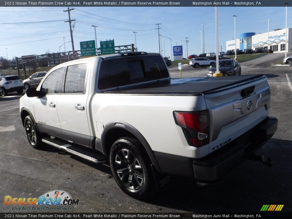 2021 Nissan Titan Platinum Crew Cab 4x4 Pearl White Metallic / Platinum Reserve Premium Brown Photo #9