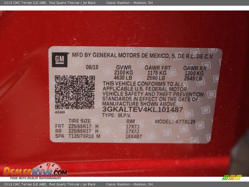 2019 GMC Terrain SLE AWD Red Quartz Tintcoat / Jet Black Photo #22