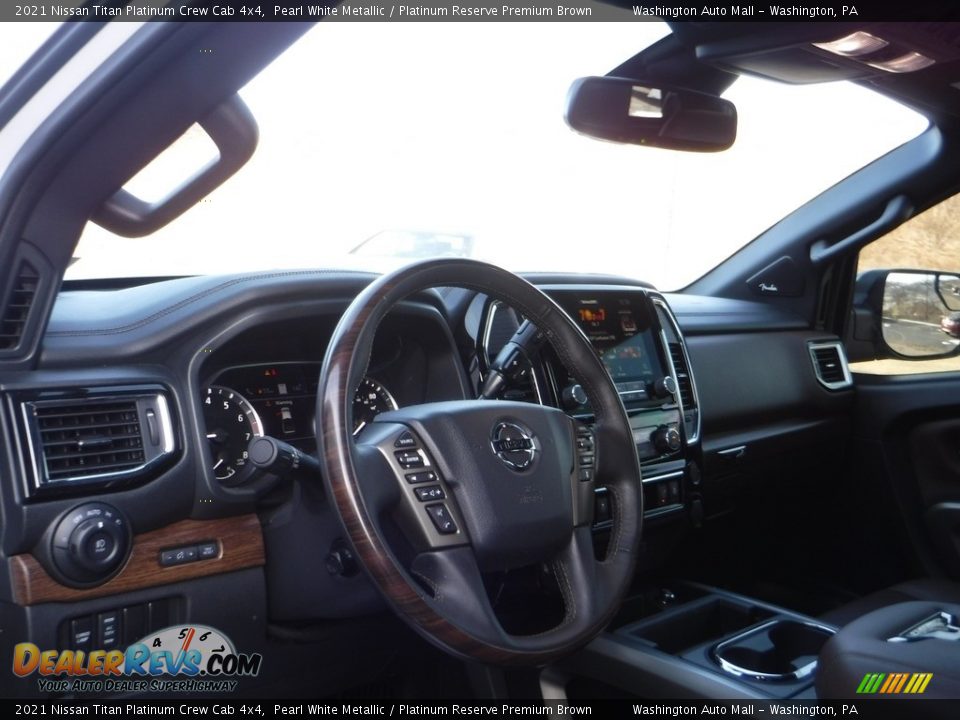 Dashboard of 2021 Nissan Titan Platinum Crew Cab 4x4 Photo #21