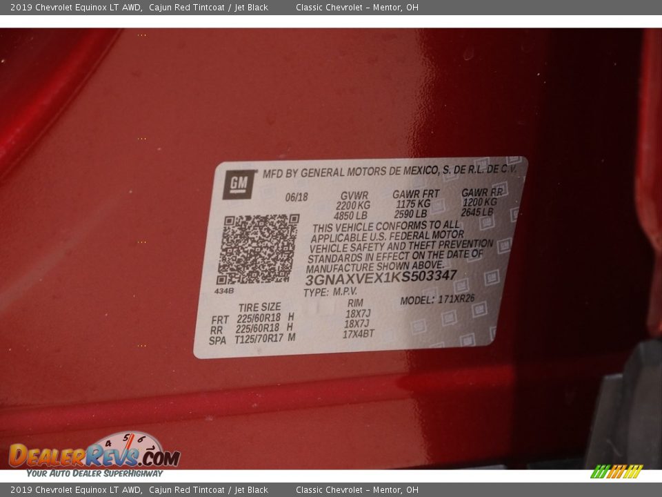 2019 Chevrolet Equinox LT AWD Cajun Red Tintcoat / Jet Black Photo #19