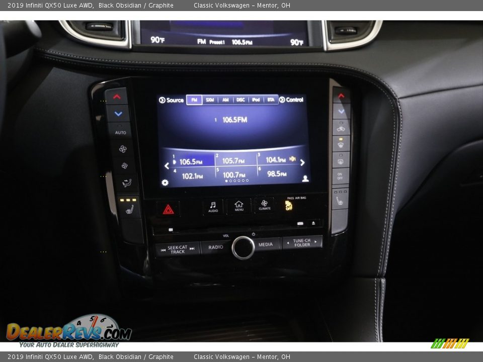 2019 Infiniti QX50 Luxe AWD Black Obsidian / Graphite Photo #14