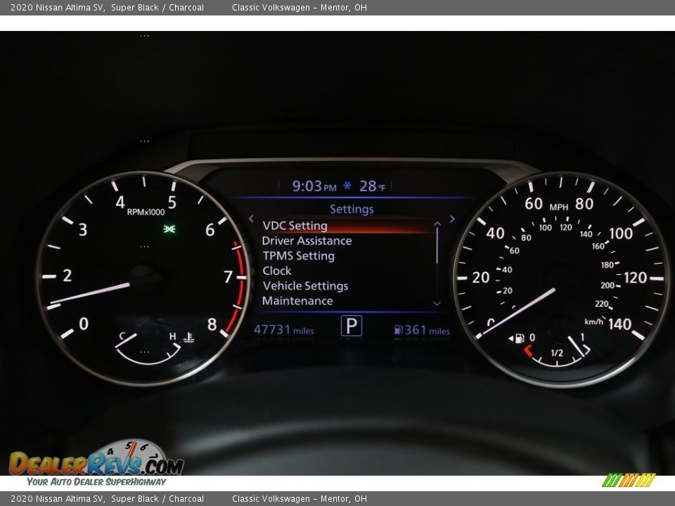 2020 Nissan Altima SV Super Black / Charcoal Photo #8