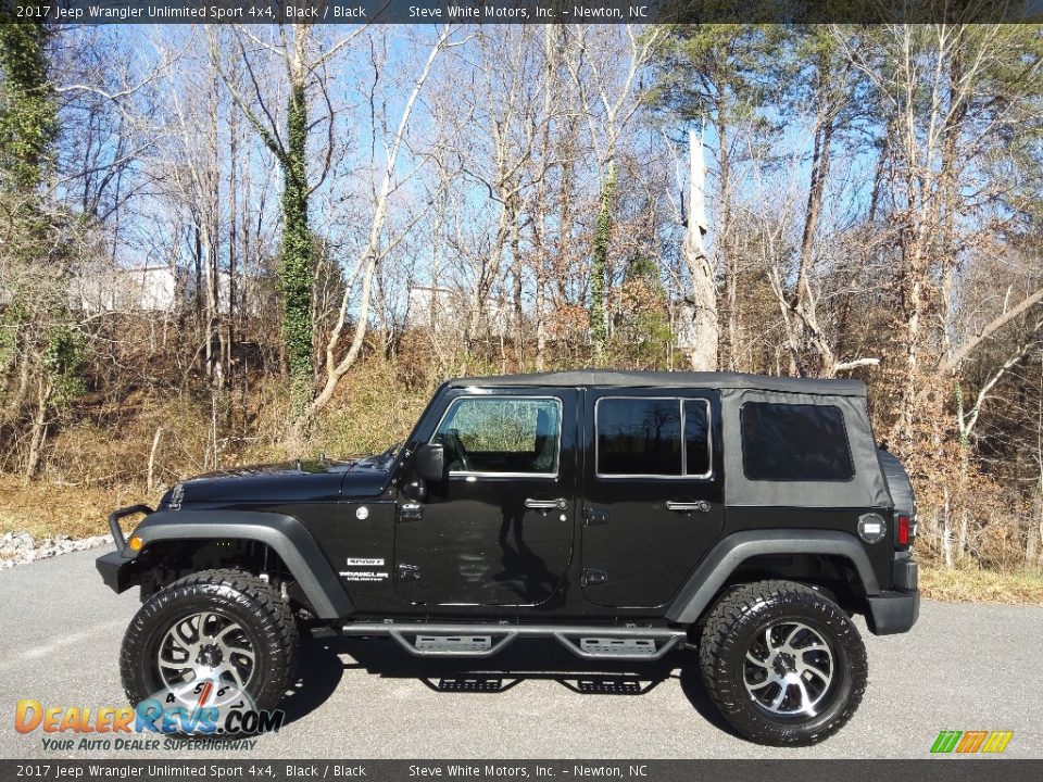 2017 Jeep Wrangler Unlimited Sport 4x4 Black / Black Photo #1