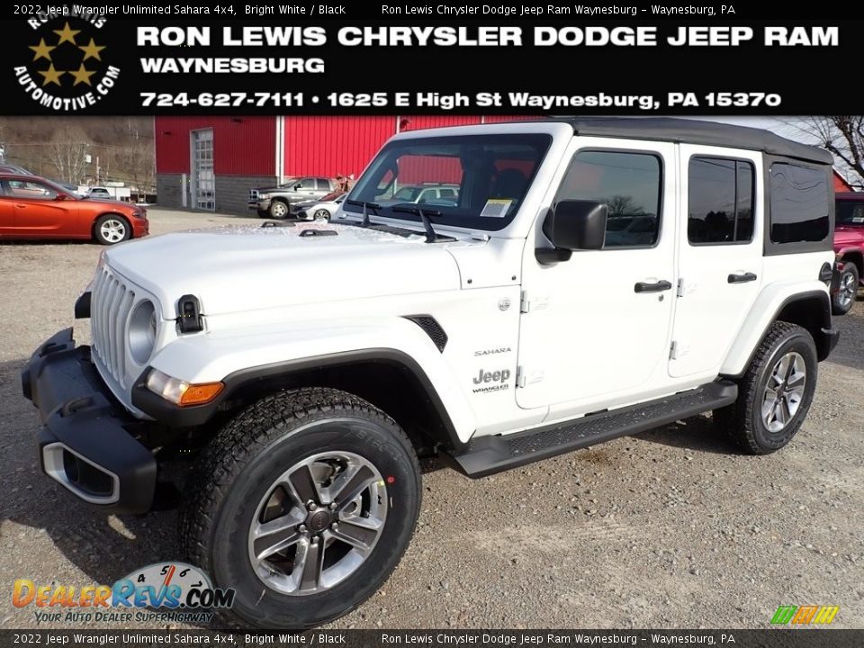 2022 Jeep Wrangler Unlimited Sahara 4x4 Bright White / Black Photo #1