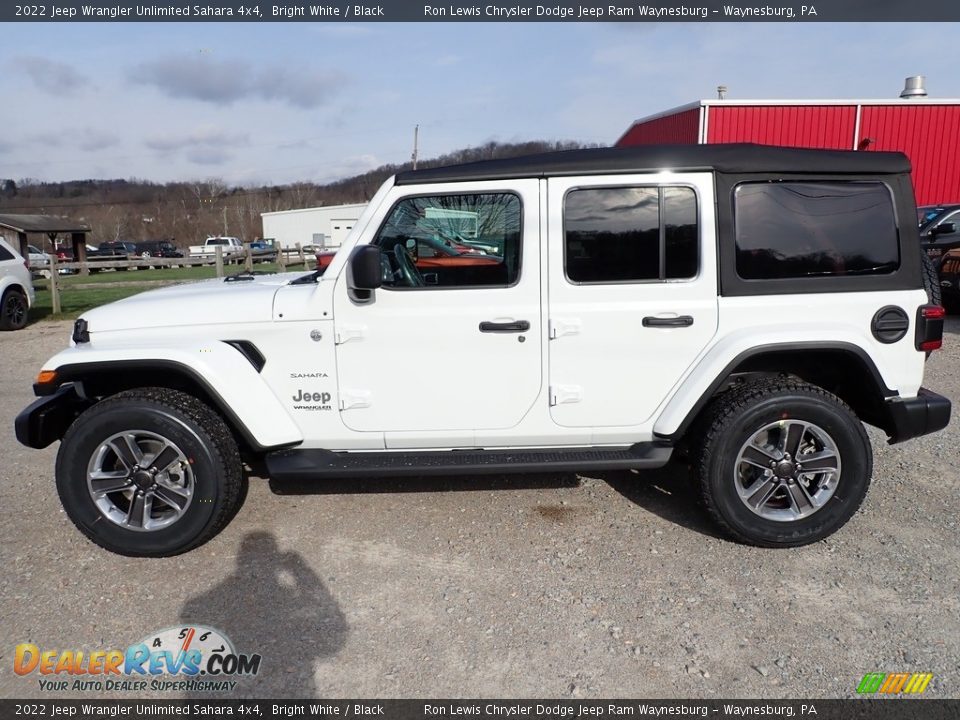 2022 Jeep Wrangler Unlimited Sahara 4x4 Bright White / Black Photo #2