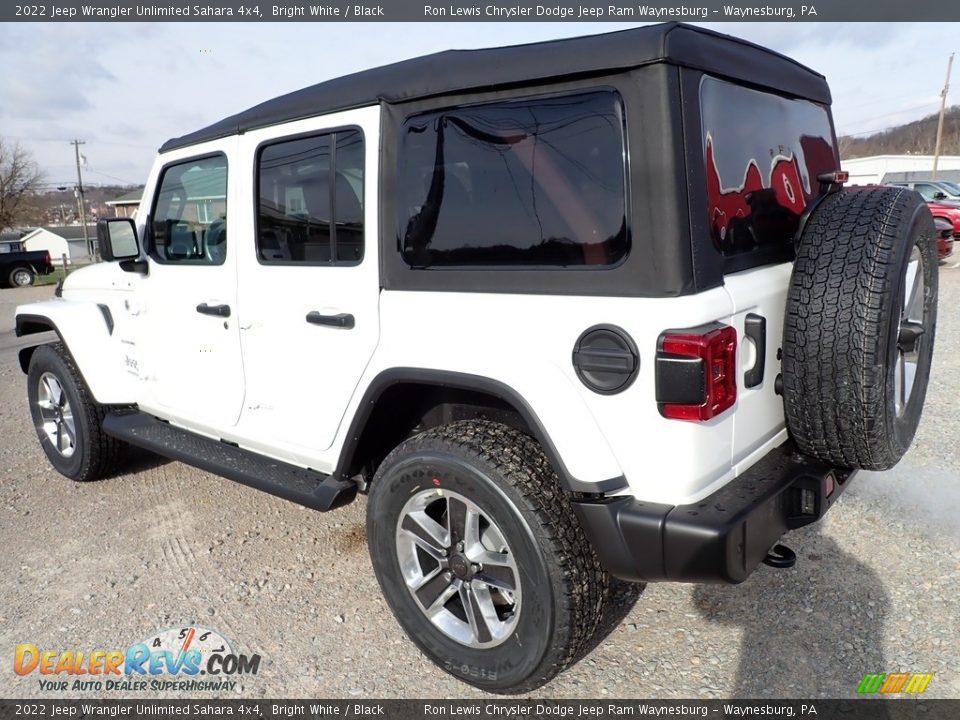 2022 Jeep Wrangler Unlimited Sahara 4x4 Bright White / Black Photo #3