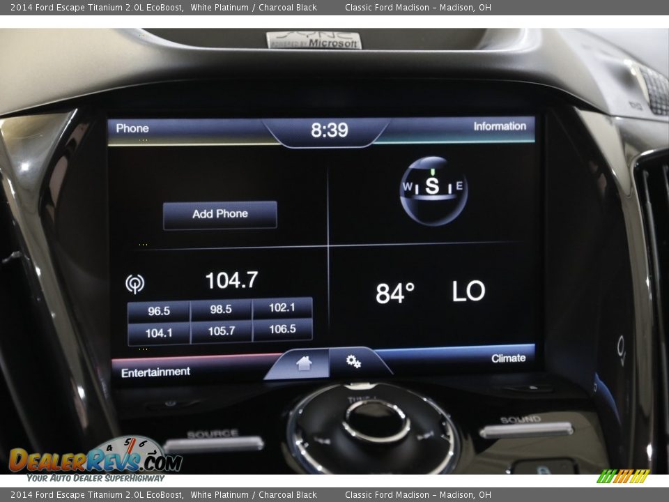 2014 Ford Escape Titanium 2.0L EcoBoost White Platinum / Charcoal Black Photo #8