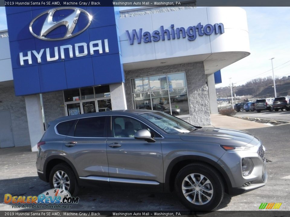 2019 Hyundai Santa Fe SE AWD Machine Gray / Black Photo #2