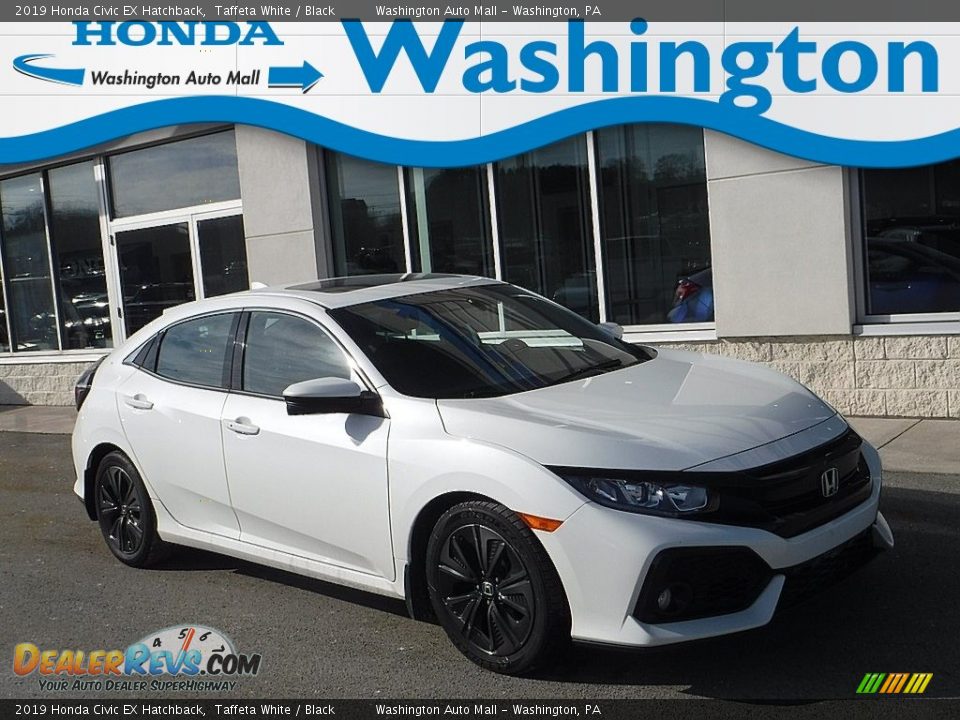 2019 Honda Civic EX Hatchback Taffeta White / Black Photo #1