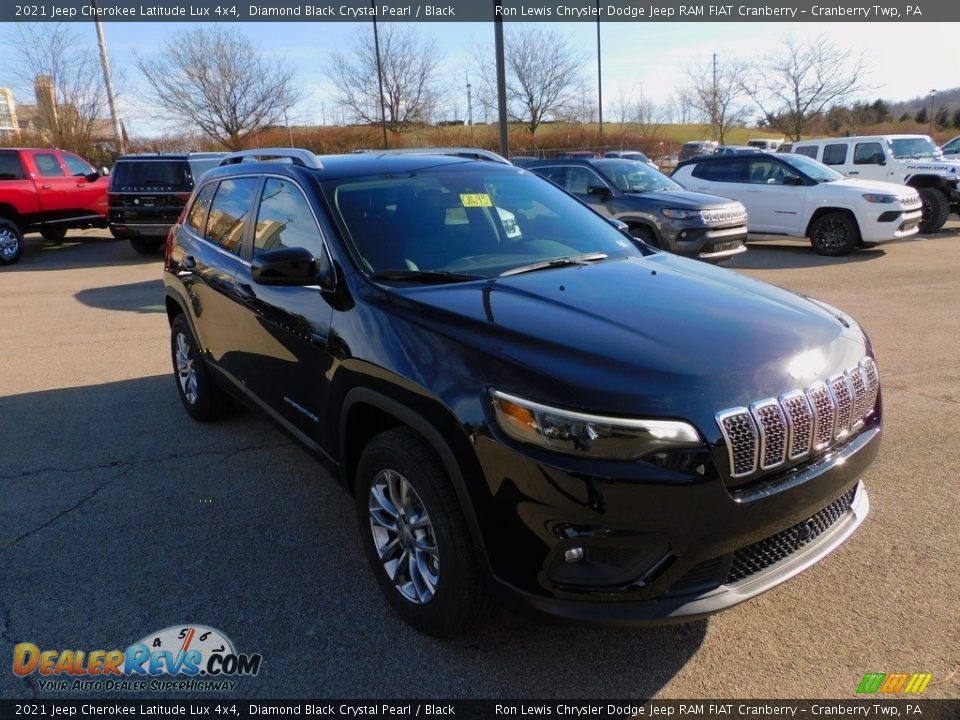 2021 Jeep Cherokee Latitude Lux 4x4 Diamond Black Crystal Pearl / Black Photo #3