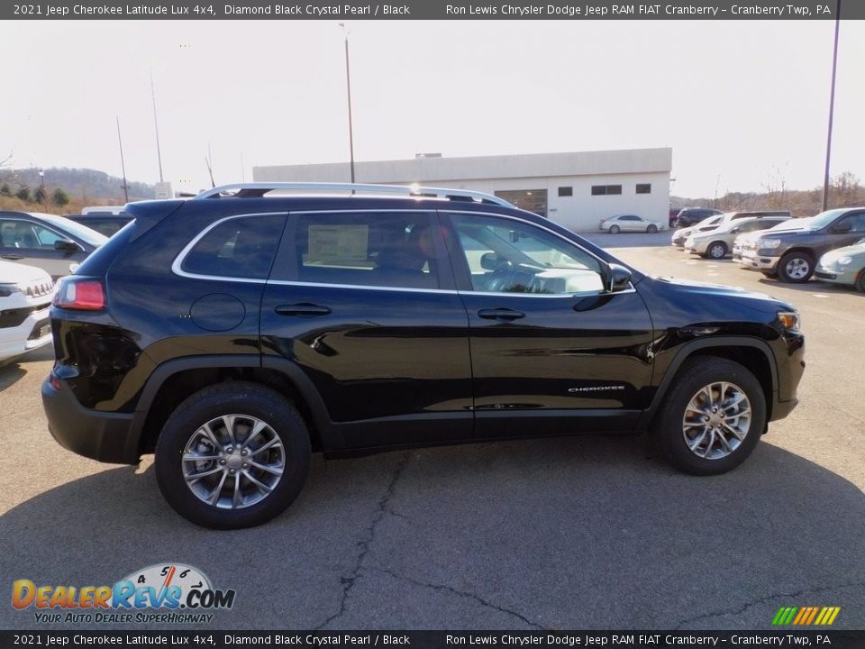 2021 Jeep Cherokee Latitude Lux 4x4 Diamond Black Crystal Pearl / Black Photo #4