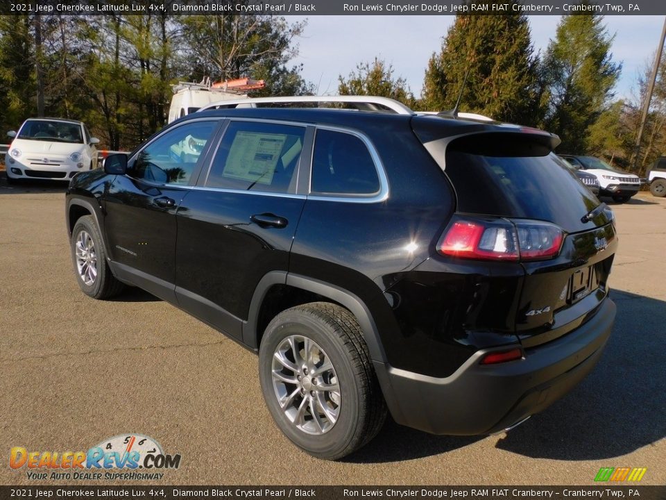 2021 Jeep Cherokee Latitude Lux 4x4 Diamond Black Crystal Pearl / Black Photo #8