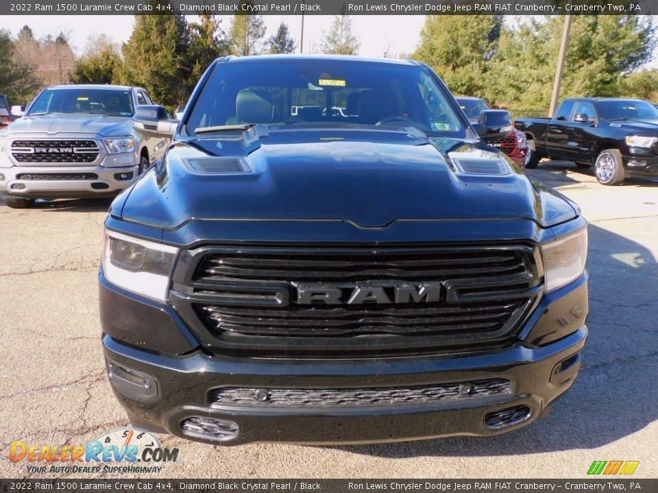 2022 Ram 1500 Laramie Crew Cab 4x4 Diamond Black Crystal Pearl / Black Photo #2