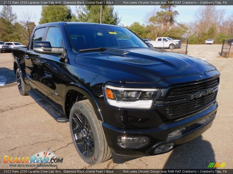 2022 Ram 1500 Laramie Crew Cab 4x4 Diamond Black Crystal Pearl / Black Photo #3