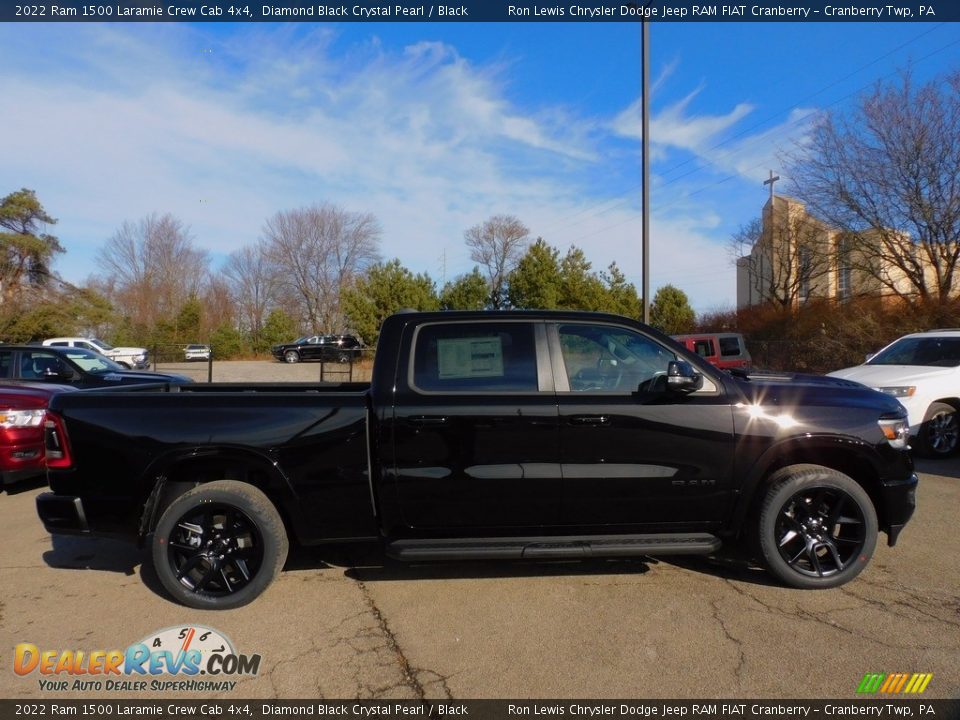 2022 Ram 1500 Laramie Crew Cab 4x4 Diamond Black Crystal Pearl / Black Photo #4