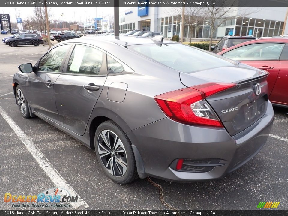 2018 Honda Civic EX-L Sedan Modern Steel Metallic / Black Photo #2