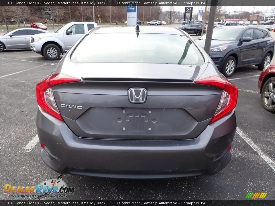 2018 Honda Civic EX-L Sedan Modern Steel Metallic / Black Photo #3