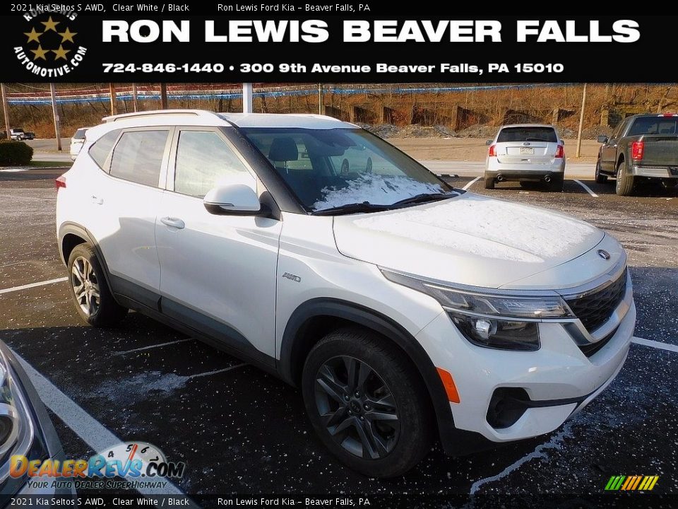 2021 Kia Seltos S AWD Clear White / Black Photo #1
