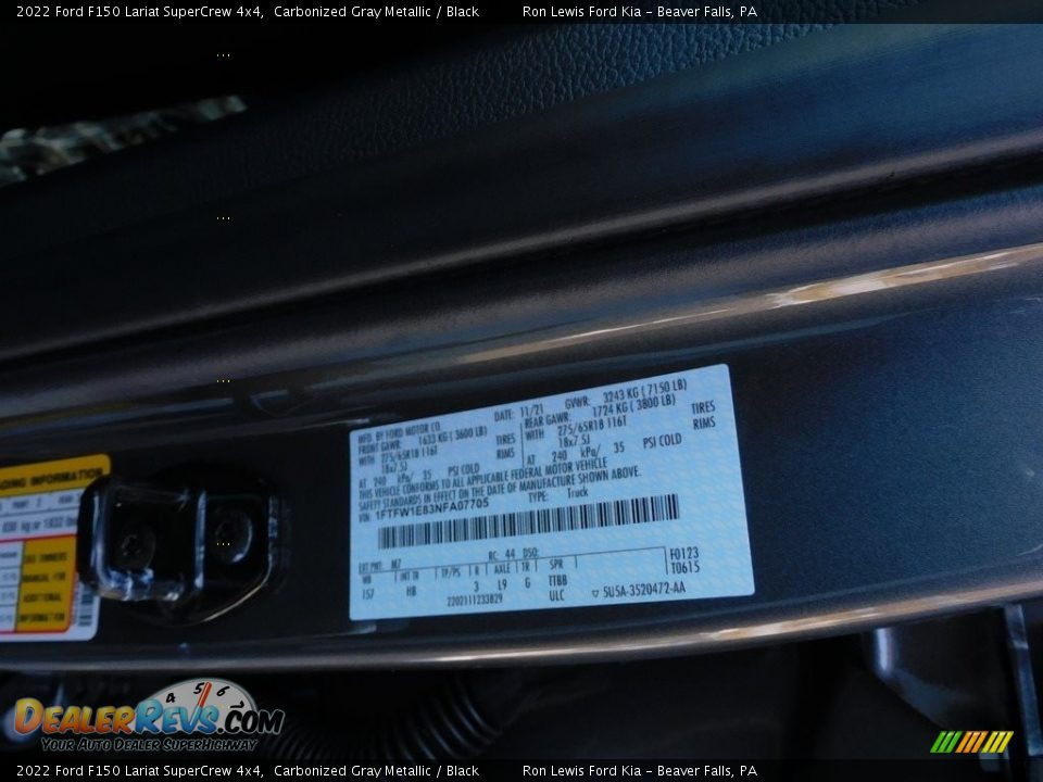 2022 Ford F150 Lariat SuperCrew 4x4 Carbonized Gray Metallic / Black Photo #20