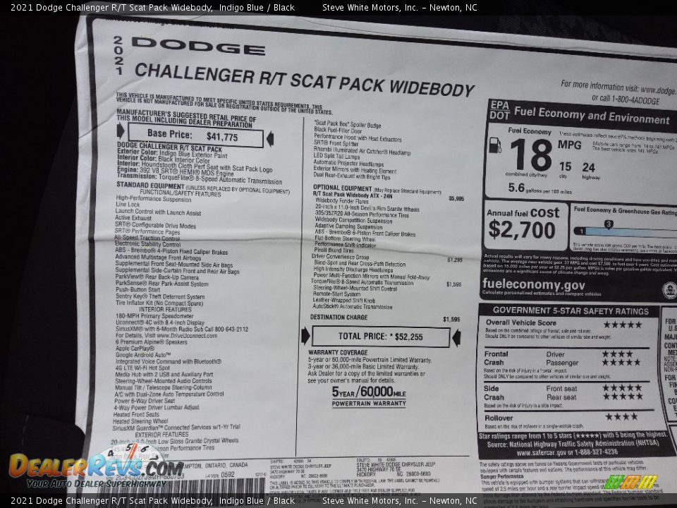 2021 Dodge Challenger R/T Scat Pack Widebody Indigo Blue / Black Photo #26