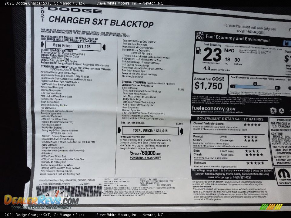 2021 Dodge Charger SXT Go Mango / Black Photo #26