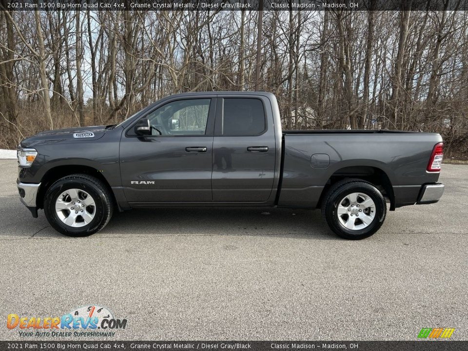 2021 Ram 1500 Big Horn Quad Cab 4x4 Granite Crystal Metallic / Diesel Gray/Black Photo #2