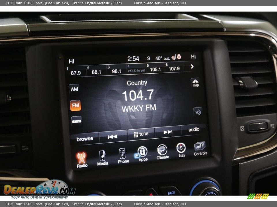 Audio System of 2016 Ram 1500 Sport Quad Cab 4x4 Photo #11