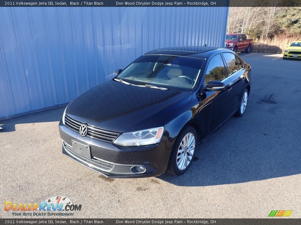 2011 Volkswagen Jetta SEL Sedan Black / Titan Black Photo #7