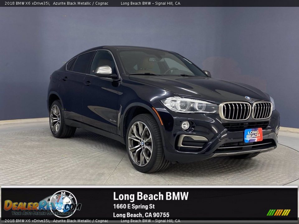 2018 BMW X6 xDrive35i Azurite Black Metallic / Cognac Photo #1