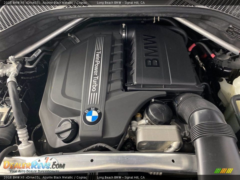 2018 BMW X6 xDrive35i Azurite Black Metallic / Cognac Photo #11