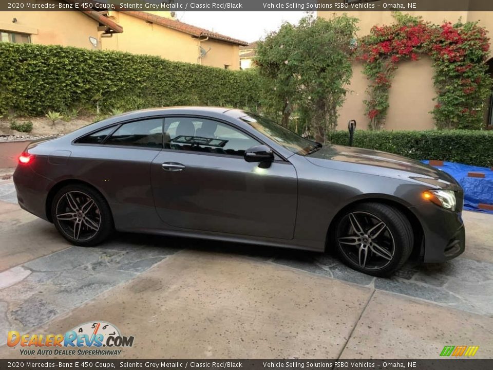 2020 Mercedes-Benz E 450 Coupe Selenite Grey Metallic / Classic Red/Black Photo #2