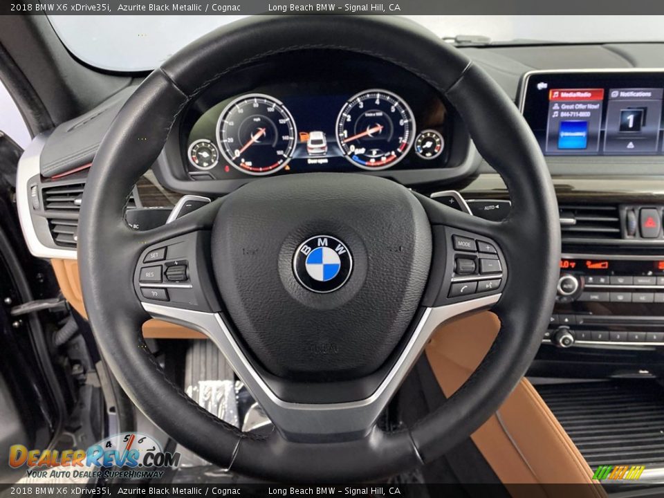 2018 BMW X6 xDrive35i Azurite Black Metallic / Cognac Photo #17