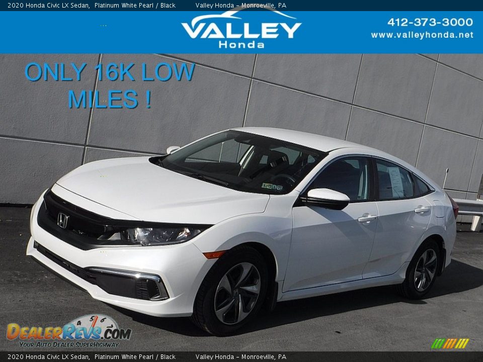 2020 Honda Civic LX Sedan Platinum White Pearl / Black Photo #1