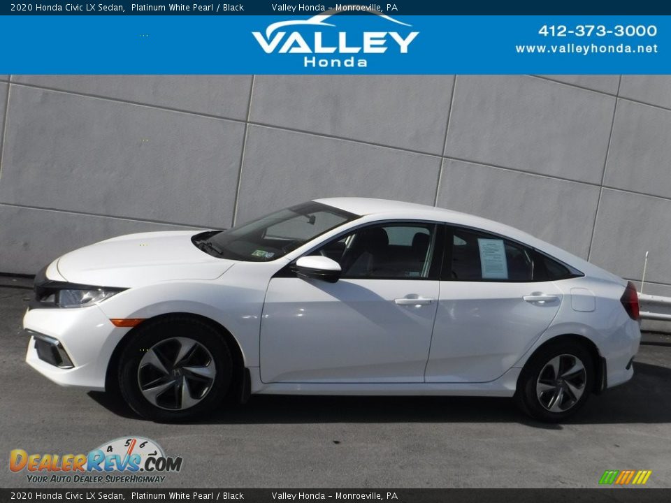 2020 Honda Civic LX Sedan Platinum White Pearl / Black Photo #2