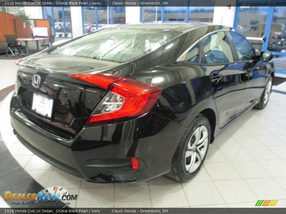 2018 Honda Civic LX Sedan Crystal Black Pearl / Ivory Photo #7